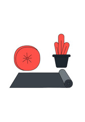 Minimalist Yoga and Meditation Home Wellness Setup