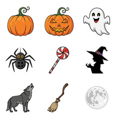 Obraz premium Festive Halloween Elements Collection for Spooky Season Preparations and Artistic Ventures