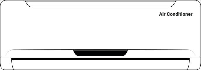 Air Conditioner Outline Drawing Wall Mounted line art Unit.
