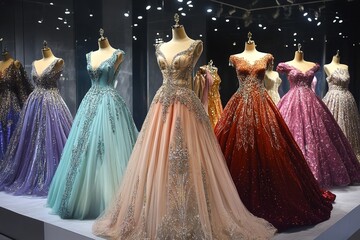 Obraz premium royal clothing showcasing elegant gowns with jeweled accents