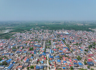 Obraz premium Aerial Photography of the Mosque in Zhuxian Town, Beida Mosque, Kaifeng City, Henan Province