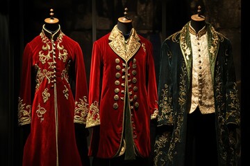 Fototapeta premium royal clothing showcasing rich velvet coats with ornate buttons