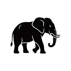 Elegant elephant silhouette vector