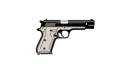 Stylized pistol illustration depicting safety, security, and graphic representation