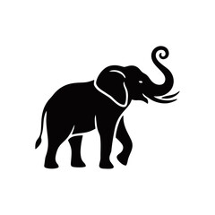 Elegant elephant silhouette vector