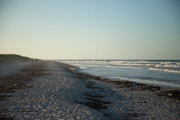 Gulf of Mexico beach in El Cuyo, a fishing village on Mexico's Yucatan Peninsula.