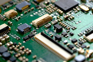 electronic board with radio components