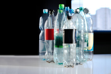 empty plastic bottles with a lid