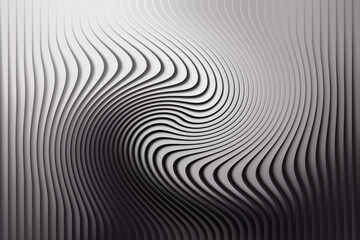 Abstract swirling pattern with a monochrome gradient, creating a sense of depth and movement in a 3d render
