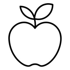 Apple Outline Line Art