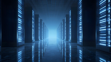 Fototapeta premium Cloud Technology Data Center upscaled