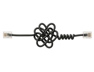 Tangled Ethernet Cable – Connection Error Concept