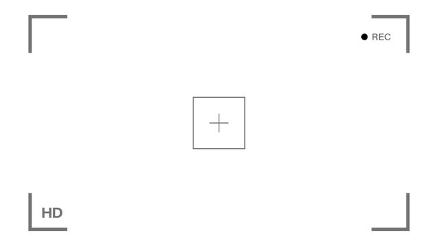 Digital Camcorder Recording Viewfinder Screen with Focus Frame and REC Indicator on Transparent Background for Video Interface