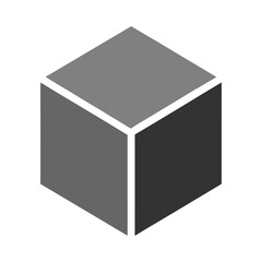 3D Isometric Dark Grey Cube — Minimalist Geometric Design
