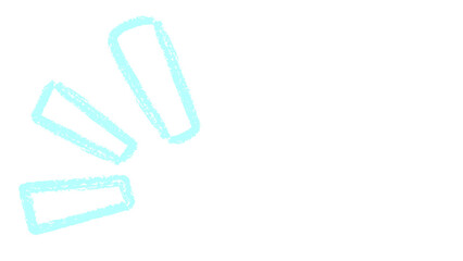 Hand-Drawn Cyan Emphasis Sound Mark Doodle with Transparent Background