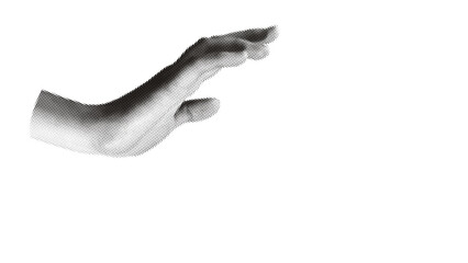 Open Hand Reaching or Holding Gesture Isolated on Transparent Background