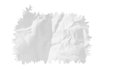 Subtle White Crumpled Paper Texture Overlay with Jagged Distorted Edges, Perfect for Adding a Realistic Crinkled or Wrinkled Look to Backgrounds, Frames, and Photo Edits

