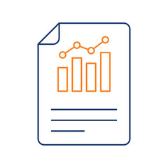 Business Report Colored Line Icon Vector Illustration
