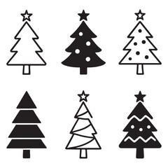 Fototapeta premium Christmas Tree Icons Collection