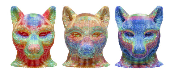 Naklejka premium Colorful Abstract Dog Head Sculpture with Unique Design and Texture