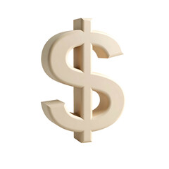 Obraz premium 3D rendered, ivory-colored dollar sign against a black background, slightly angled
