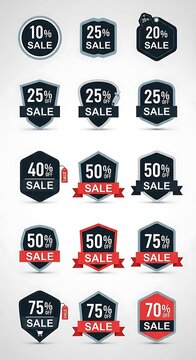 Discount Sale Badges - A Collection of Promotional Offers and Price Reductions.