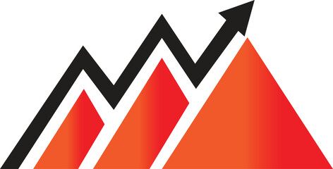 Abstract Growth Arrow Over Gradient Peaks