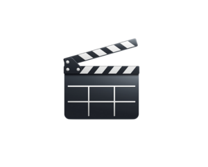 Movie clapperboard isolated on transparent background 