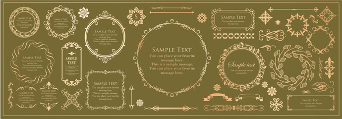 Fashionable frame. Design template. A set of gorgeous foreheads.
