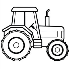 Illustration of a tractor, perfect for coloring books