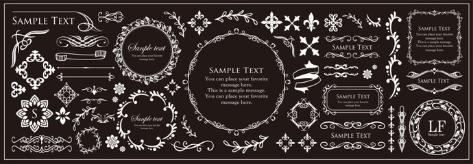 Christmas label and border design set