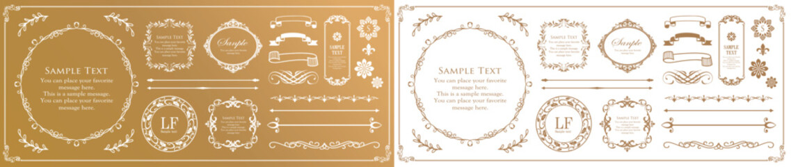 Christmas label and border design set