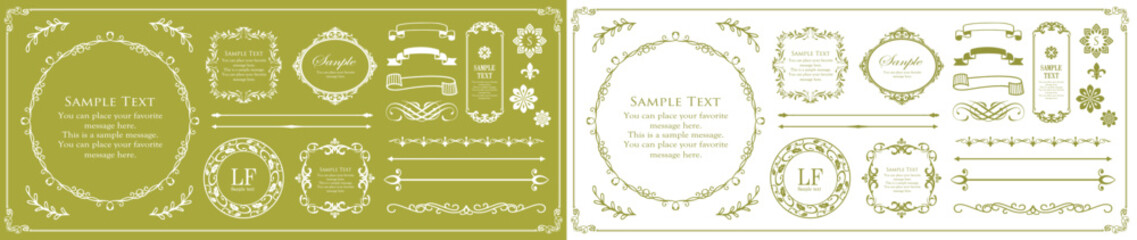 Christmas label and border design set
