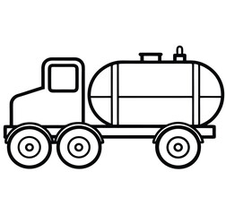 Illustration of a tanker truck, ready for coloring
