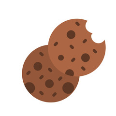 Two Chocolate Chip Cookies One Partially Eaten Isolated On Transparent Background Sweet Baked Goods Delicious Snack