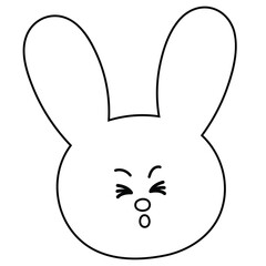 Happy bunny outline for kid colouring book, art, painting, animal print, tattoo, zoo, souvenir shop, rabbit cartoon, character, comic, plush toy, kid doll, colouring page, amusement park, happy easter