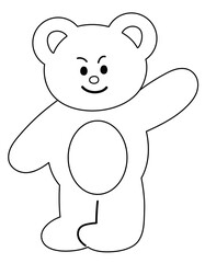 Teddy bear outline for kid colouring book, art, painting, greeting card, sketch, zoo, souvenir shop, animal, sticker, tattoo, shirt print, cartoon character, comic, mascot, standee, plush toy, doll	
