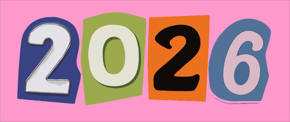 colorful cutout numbers 2026