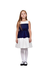 Cute young girl in blue dress