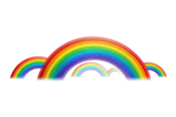 Vivid illustration of multiple curved arches in the vibrant colors of the natural light phenomenon
