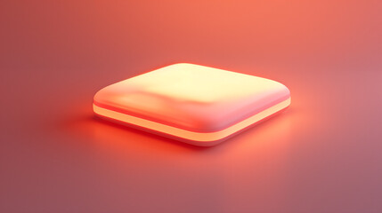 Close-up view highlights a modern NFC payment device that features soft glowing edges, set against a smooth background. The sleek design suggests advanced technology and convenience