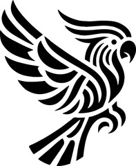 Bold Mexican Tribal Cockatoo Vector Silhouette
