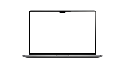 Sleek modern laptop with a blank white screen for your design