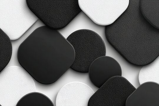 A stylish and modern layout featuring black and white ceramic tiles. The clean and minimal design adds a touch of sophistication to any space, perfect for a spa or contemporary setting.