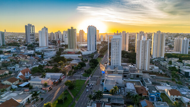 Centro da Cidade de Campo Gradne, MS, Brasil
