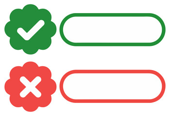 Obraz premium green check red cross icon concept