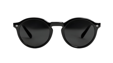 Modern black round sunglasses with dark lenses for fashion and sun protection