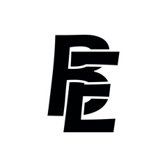 Bold Interlocking BE Letter Monogram Logo Design – Initial Typography Mark for Sports or Urban Branding Vector