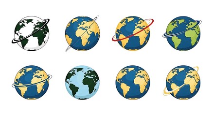 Earth Globe Variations - A Collection of World Illustrations.