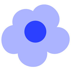 Simple blue flower illustration on white background